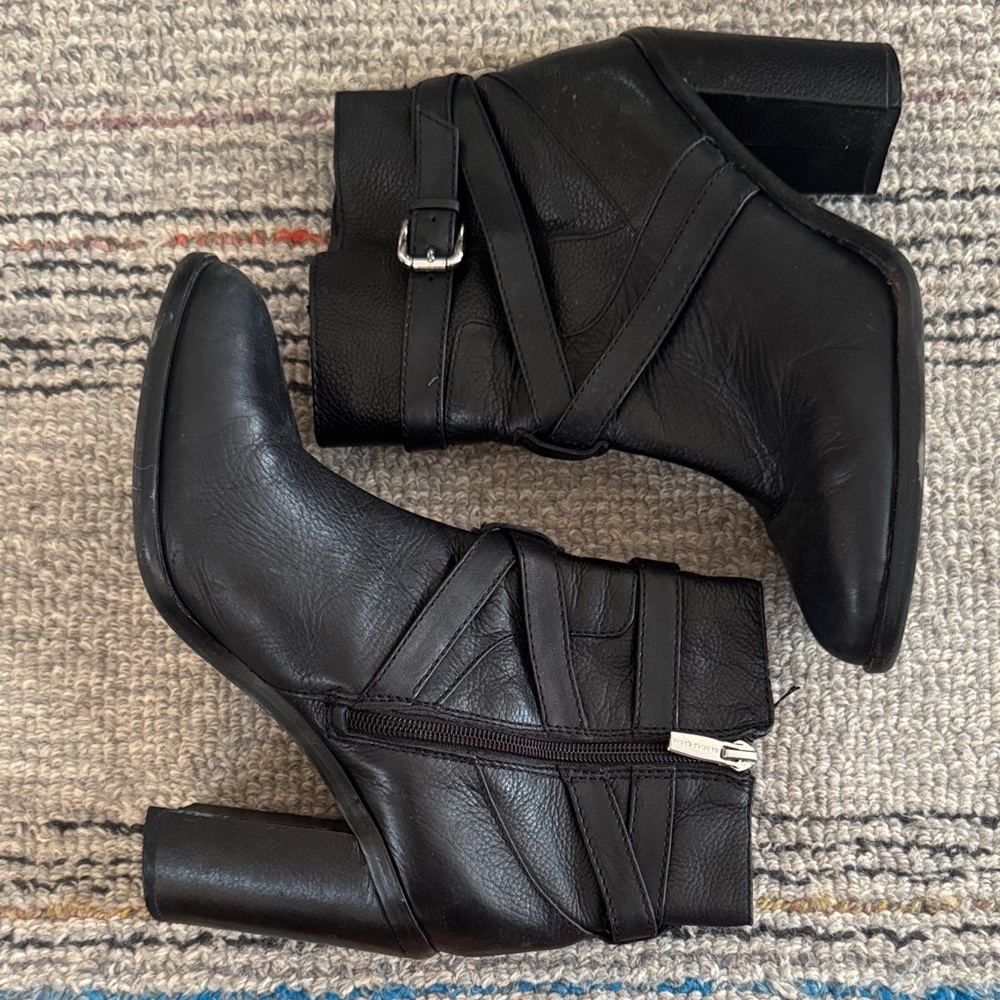 Vince Camuto Black Ankle Boots with Buckle